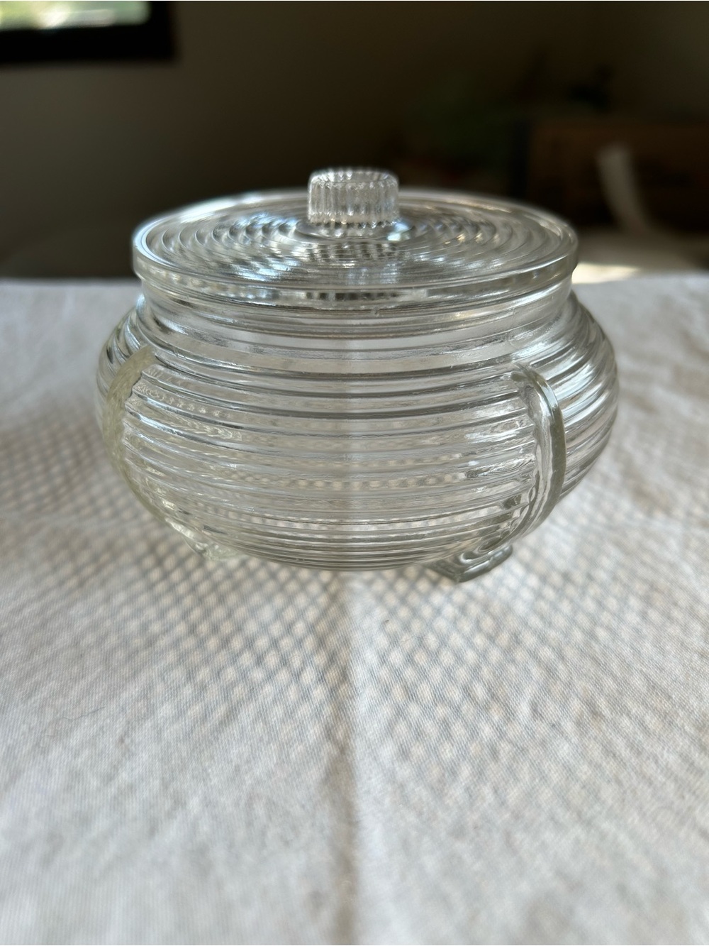 Vintage Art Deco Glass Powder Jar